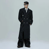 Men's Wool-Blend Pinstripe Overcoat